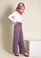 Tesettür giyim MÜRDÜM  DÜĞMELİ YÜKSEK BEL PANTOLON 7370