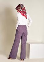 Tesettür giyim MÜRDÜM  DÜĞMELİ YÜKSEK BEL PANTOLON 7370