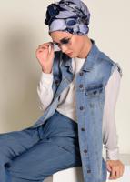 Tesettür giyim LACİVERT  DÜĞMELİ YÜKSEK BEL PANTOLON 7370