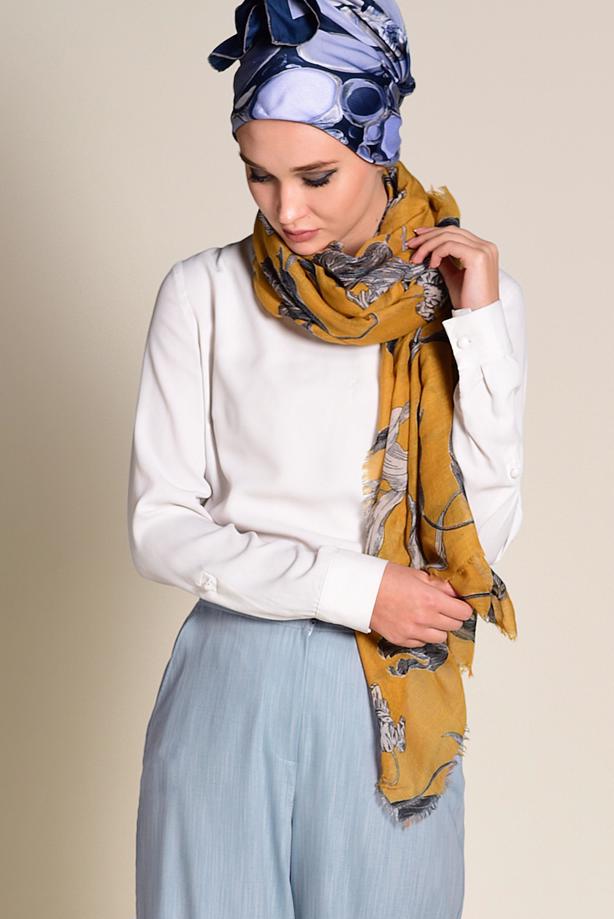 Tesettür giyim   DÜĞMELİ YÜKSEK BEL PANTOLON 7370 - TRENDTESETTÜR