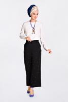 Tesettür giyim SİYAH İNCİLİ BOL PAÇA PANTOLON 7372