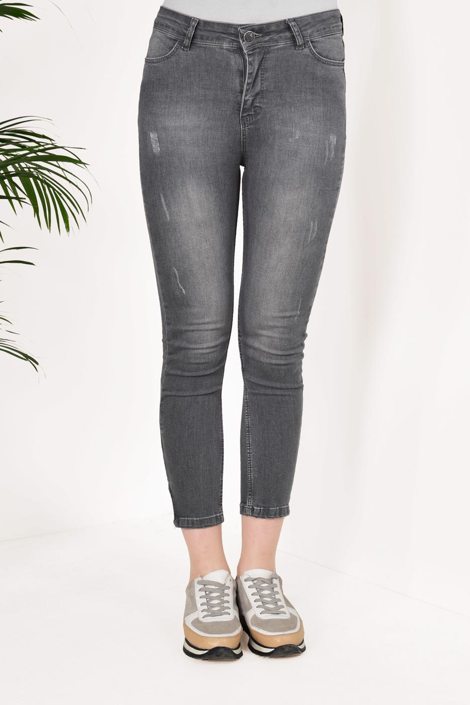 Hijab clothing GREY Zippered Cuff Pants T 7634