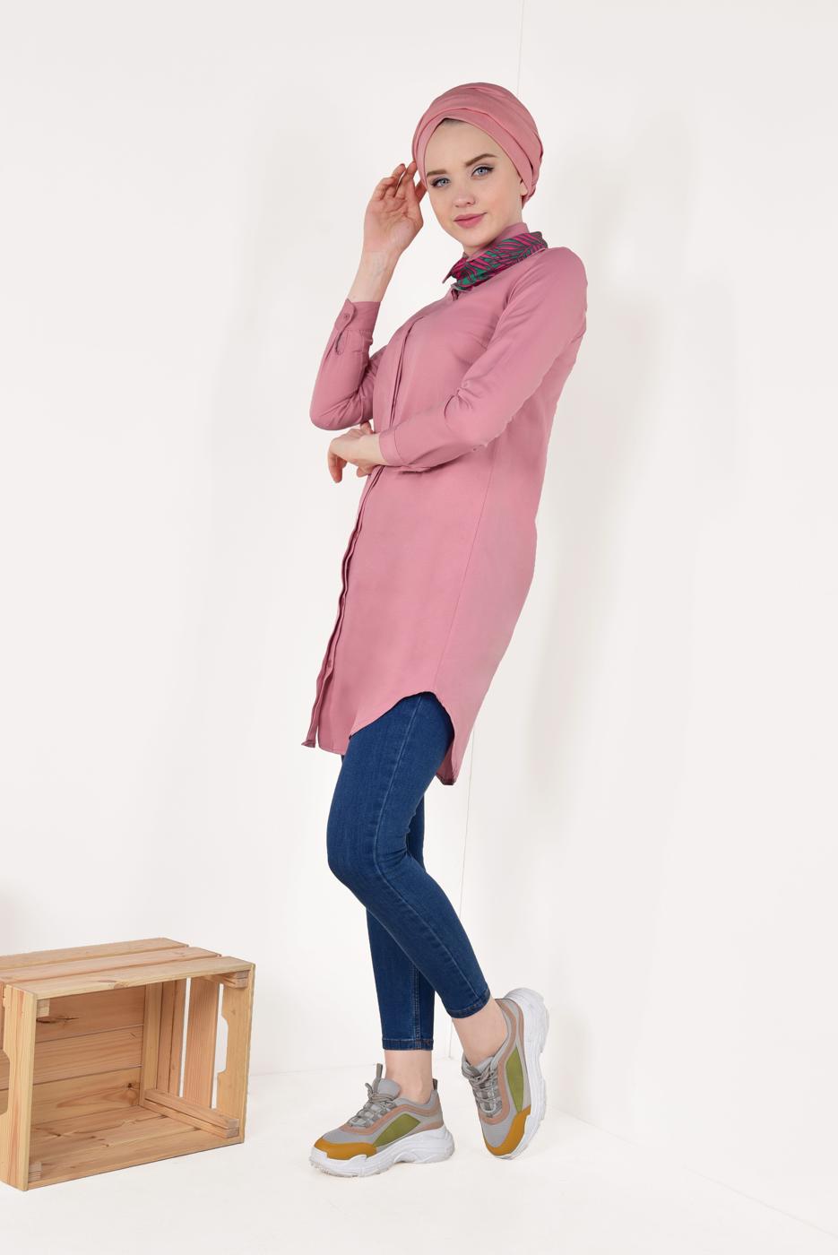 Hijab clothing NAVY BLUE Lycra High Waist Pants T 8634 