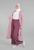 Tesettür giyim MOR BELİ LASTİKLİ BAĞCIKLI PANTOLON 9002 