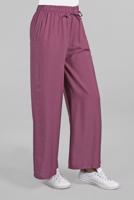 Tesettür giyim MOR BELİ LASTİKLİ BAĞCIKLI PANTOLON 9002 