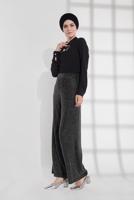 Tesettür giyim GRİ SİMLİ SALAŞ PANTOLON 9055 