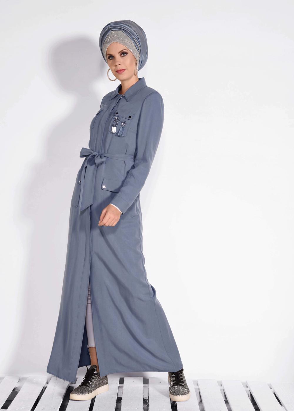 Vêtements hijab GRIS T 1199 VENÜS PARDESÜ  8078