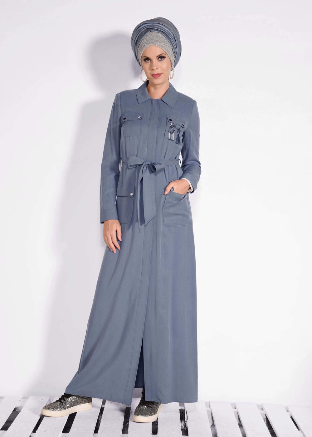 Vêtements hijab GRIS T 1199 VENÜS PARDESÜ  8078