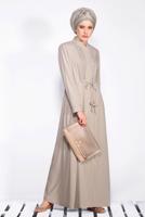 Vêtements hijab BEIGE T 1212 ALVİNA PARDESÜ 7868