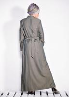 Tesettür giyim MAVİ GÜPÜR DETAYLI GİZLİ DÜĞMELİ PARDESÜ T 1247