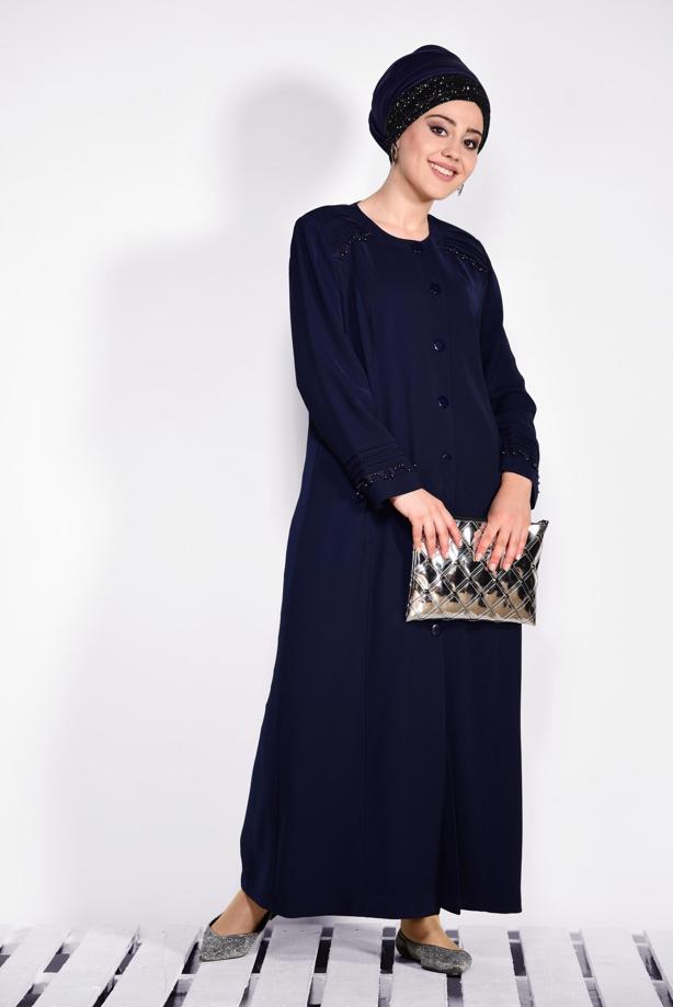 Vêtements hijab BLEU MARINE T 1277 Alvina Kiwon Pardesü - TRENDTESETTÜR
