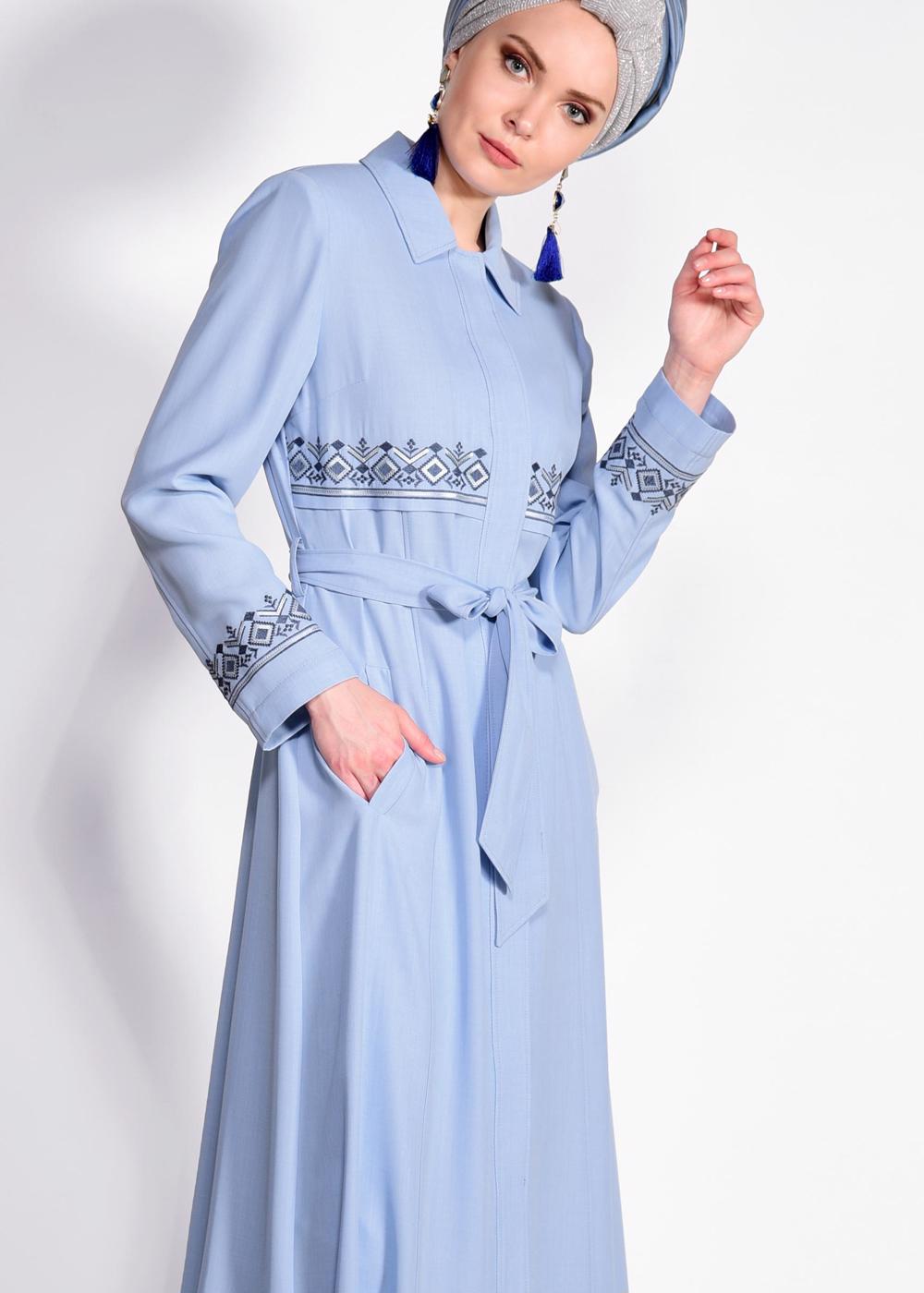 Vêtements hijab BLEU Pardessus T 1284