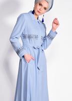 Vêtements hijab BLEU Pardessus T 1284