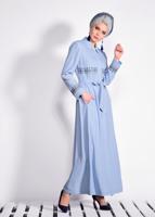 Vêtements hijab BLEU Pardessus T 1284