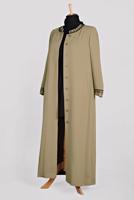 Hijab clothing BROWN ALVINA EMBROIDERED BUTTONED TOPCOAT T 1295