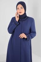 Vêtements hijab BLEU MARINE PARDESSUS BRODÉ BOUTONNÉ ALVINA T 1295