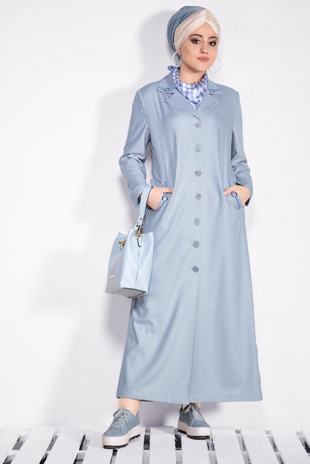 Vêtements hijab GRIS T 1296 Alvina Cunta 8251 Pardesü - TRENDTESETTÜR