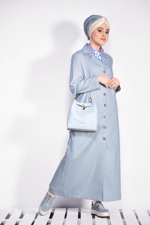 Vêtements hijab GRIS T 1296 Alvina Cunta 8251 Pardesü - TRENDTESETTÜR
