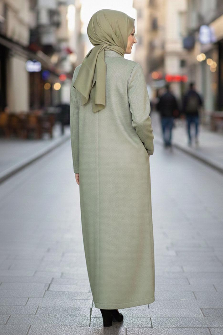 Vêtements hijab KAKI PARDESSUS BOUTONNÉ ALVINA T 1296