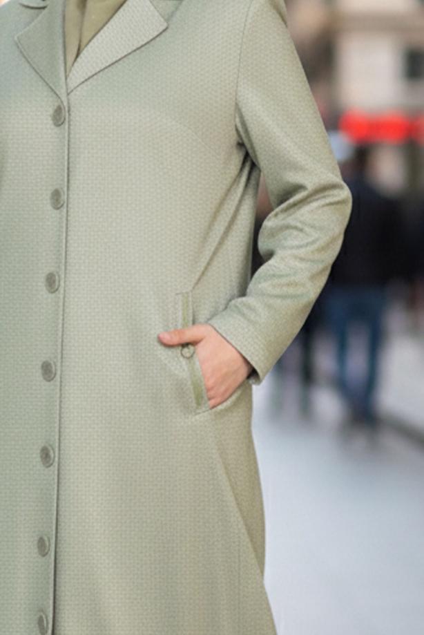Vêtements hijab KAKI PARDESSUS BOUTONNÉ ALVINA T 1296 - TRENDTESETTÜR