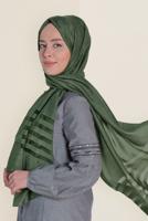 Tesettür giyim HAKİ T 9950 ALVİNA TÜLLÜ ABİYE ŞAL