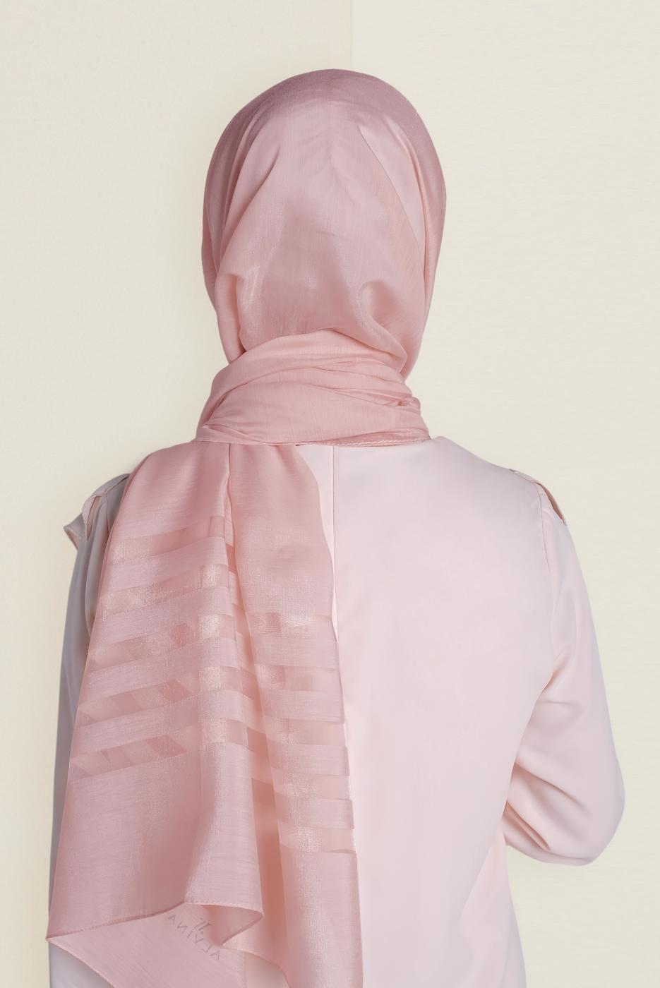 Vêtements hijab POUDRE T 9950 ALVİNA TÜLLÜ ABİYE ŞAL