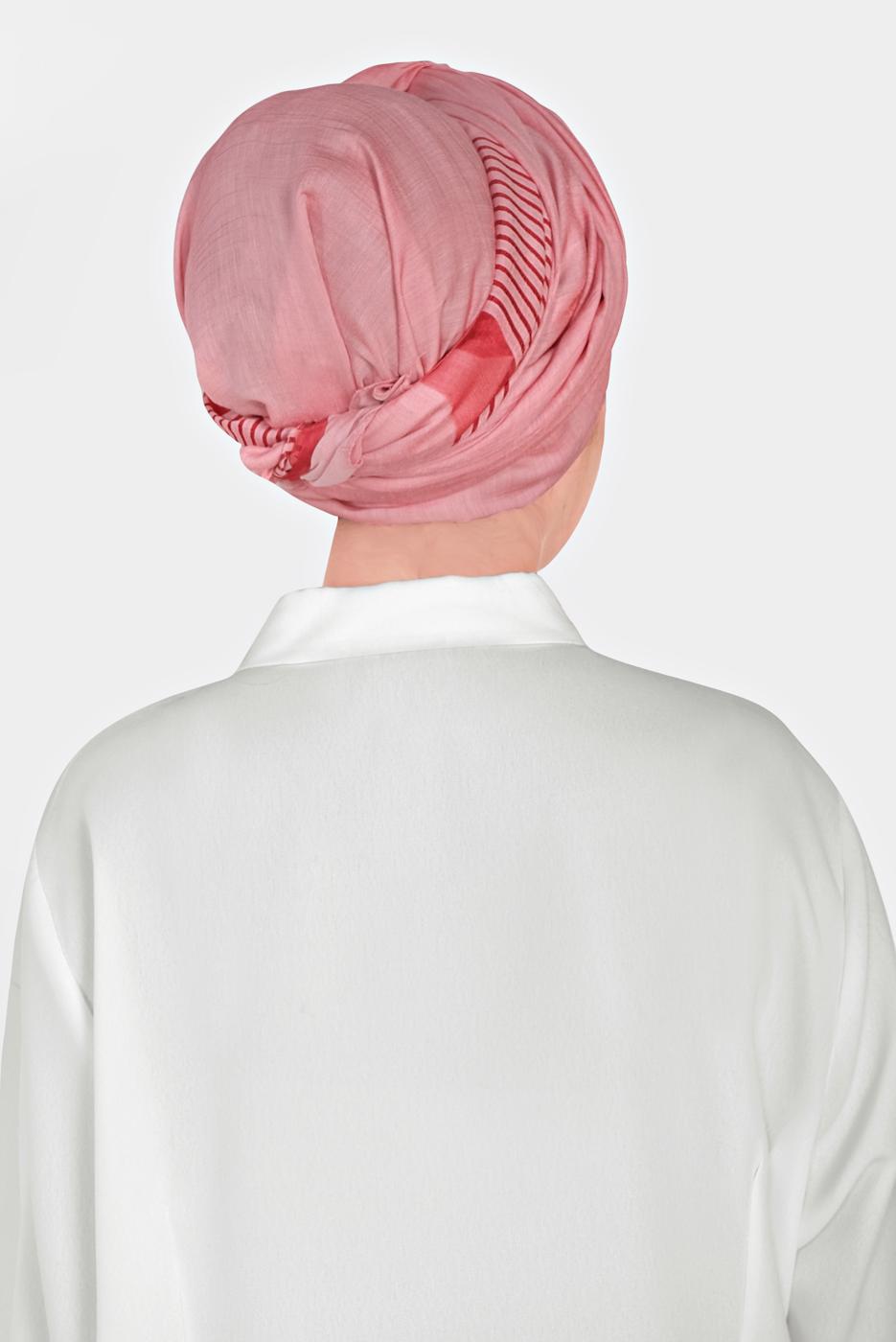 Vêtements hijab ROUGE T 9951 ALVİNA TÜL ŞERİTLİ ABİYE ŞAL