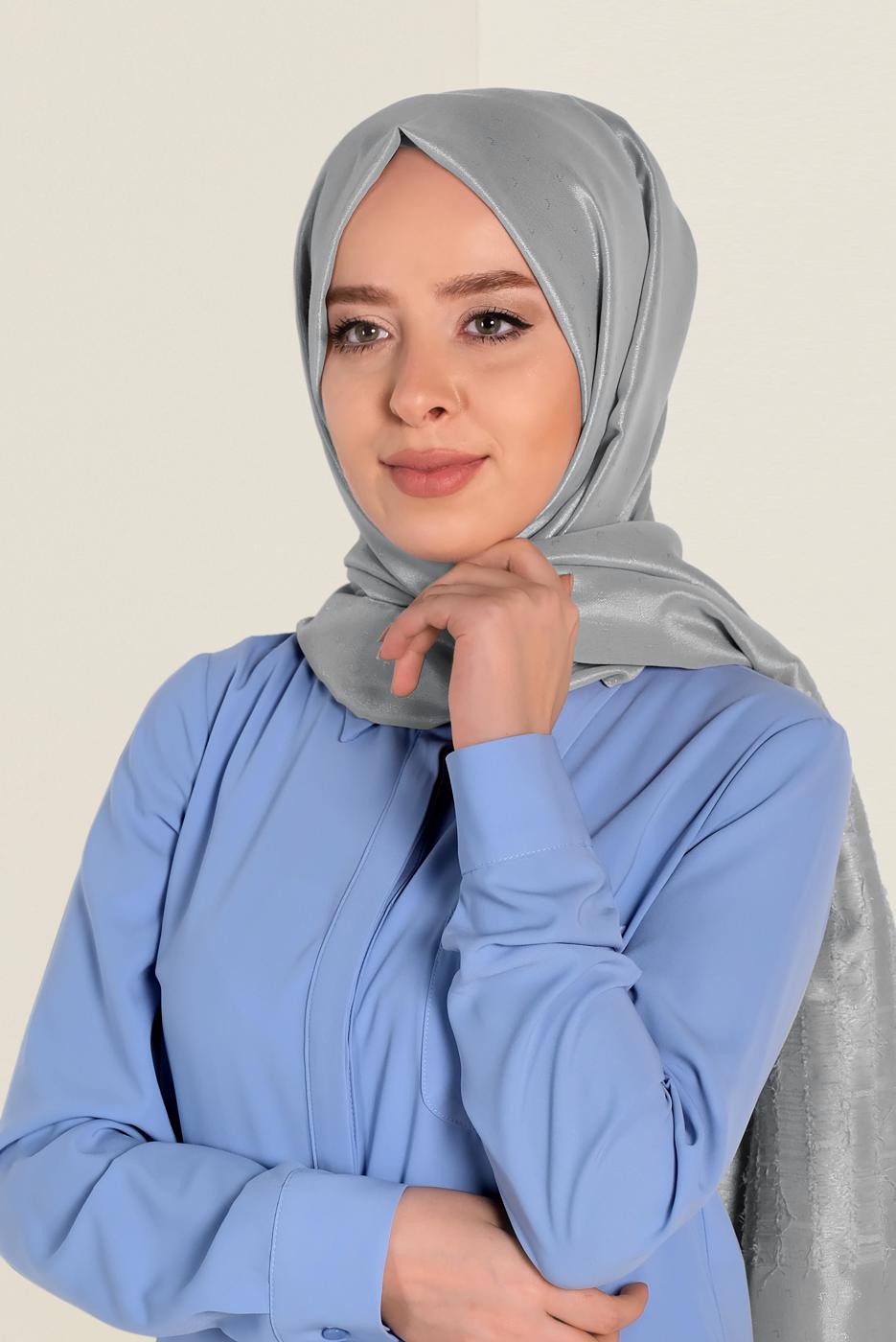 Hijab clothing SILVER T 9953 ALVİNA TÜYLÜ ABİYE ŞAL