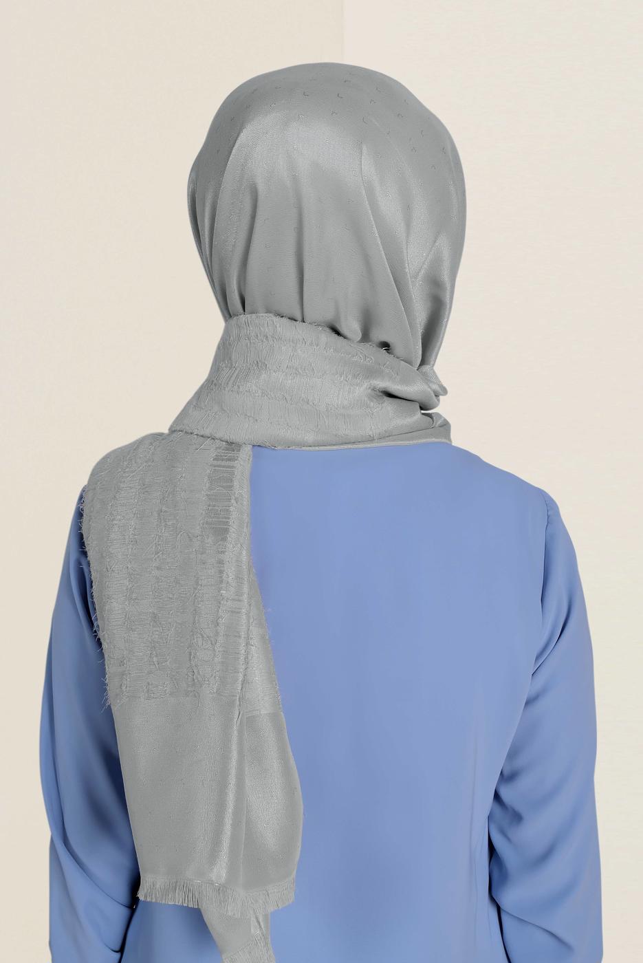 Hijab clothing SILVER T 9953 ALVİNA TÜYLÜ ABİYE ŞAL