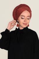 Hijab clothing BROWN T 9953 ALVİNA TÜYLÜ ABİYE ŞAL