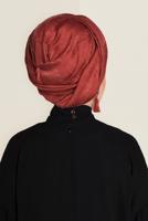 Hijab clothing BROWN T 9953 ALVİNA TÜYLÜ ABİYE ŞAL