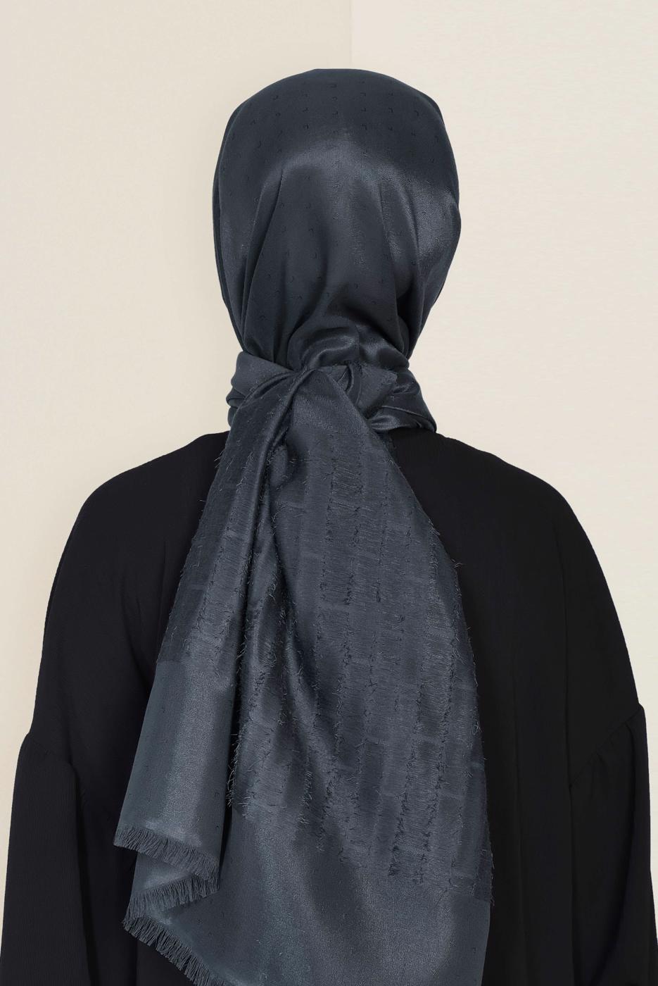 Tesettür giyim GRİ T 9953 ALVİNA TÜYLÜ ABİYE ŞAL
