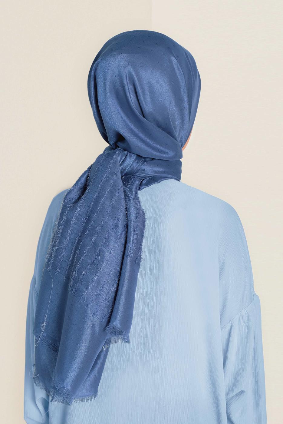 Hijab clothing NAVY BLUE T 9953 ALVİNA TÜYLÜ ABİYE ŞAL