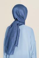Hijab clothing NAVY BLUE T 9953 ALVİNA TÜYLÜ ABİYE ŞAL