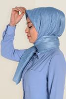 Tesettür giyim MAVİ T 9953 ALVİNA TÜYLÜ ABİYE ŞAL