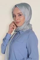 Tesettür giyim GÜMÜŞ ALVİNA LOGOLU İPEKSİ ŞAL 9957 