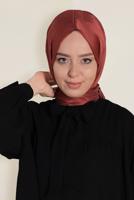 Tesettür giyim KAHVE ALVİNA LOGOLU İPEKSİ ŞAL 9957 