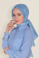 Hijab clothing BLUE T 9959 ALVİNA PARLAK PÜTÜRLÜ ABİYE ŞAL