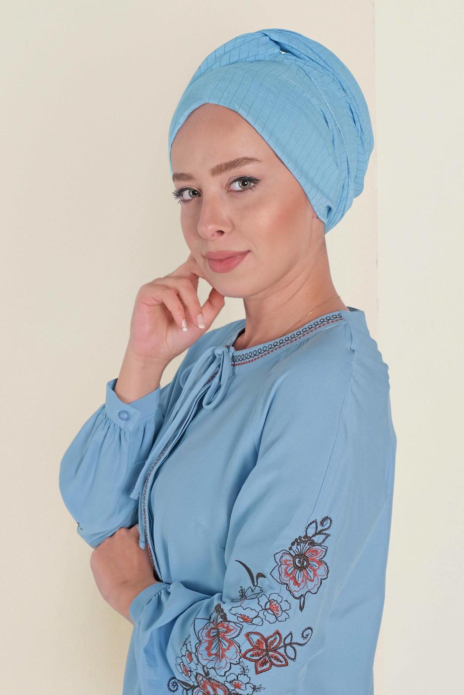 Hijab clothing BLUE ALVİNA SHAWL 9971