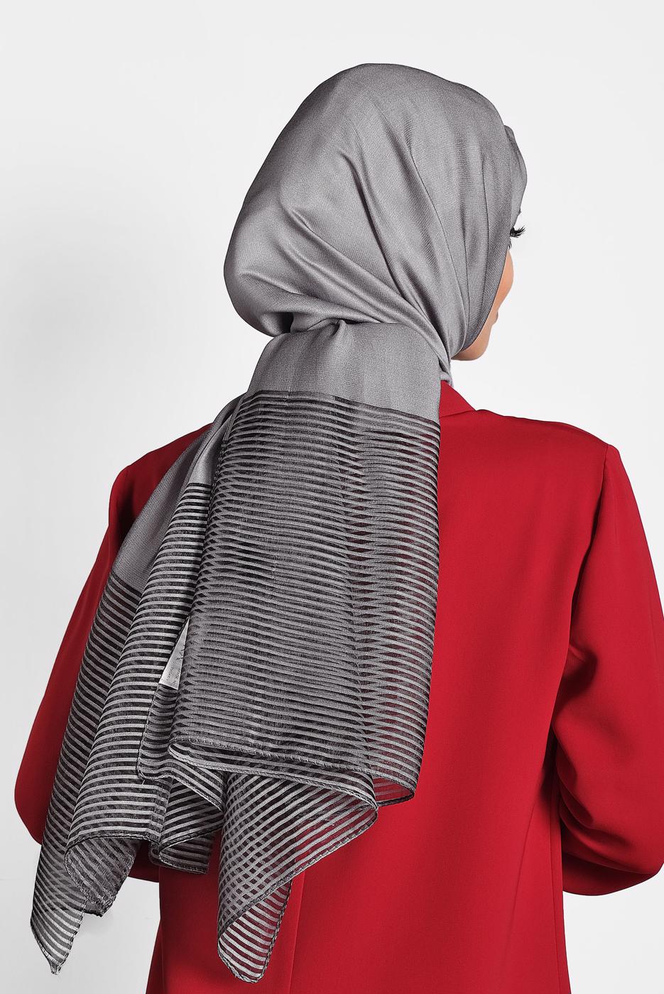 Tesettür giyim GRİ T 9973 ALVİNA PRENSES ŞAL