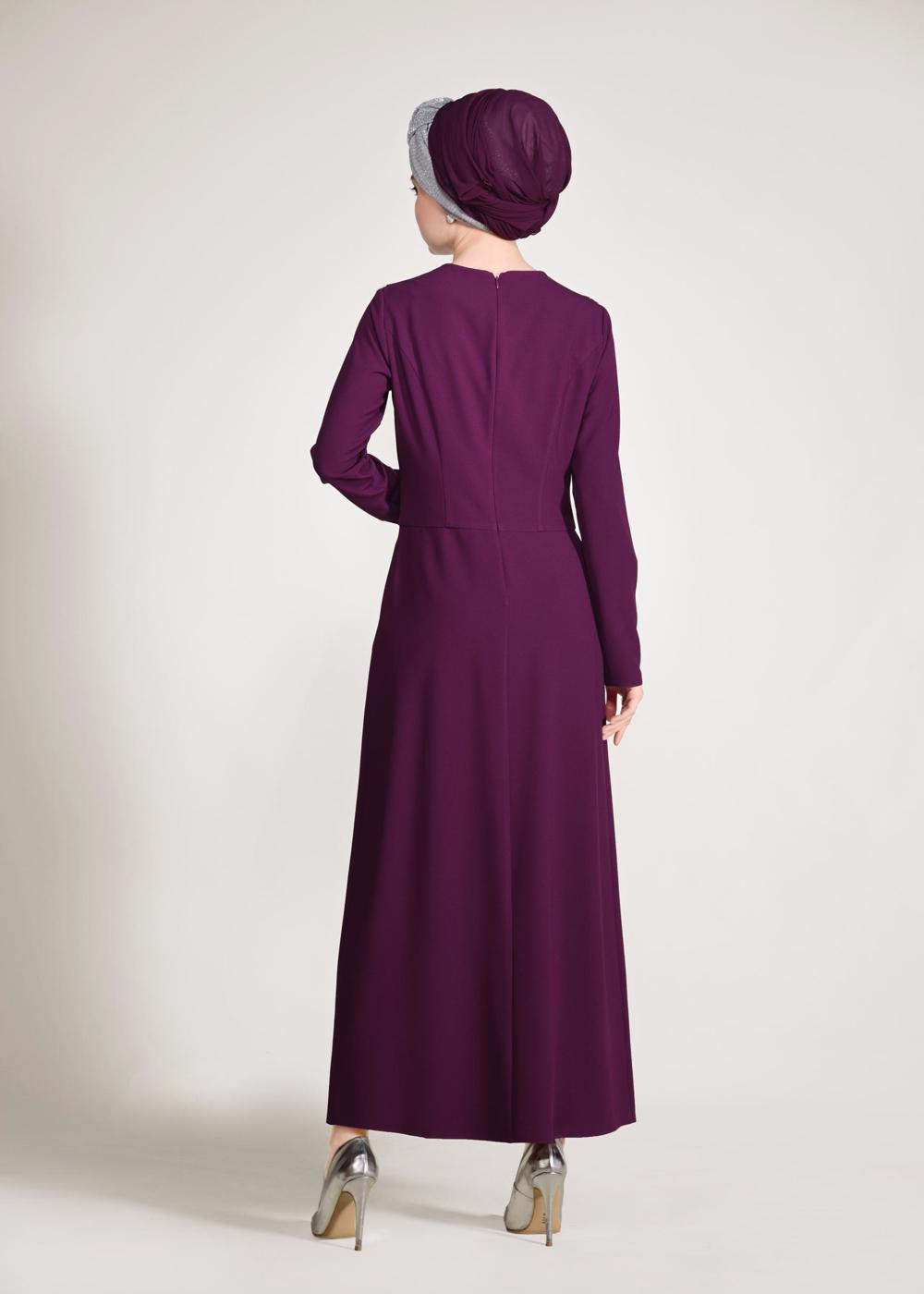 Tesettür giyim MÜRDÜM PELERİN GÖRÜNÜMLÜ 2&prime;Lİ ETEKLİ TAKIM 3419