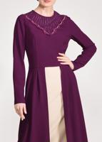 Tesettür giyim MÜRDÜM PELERİN GÖRÜNÜMLÜ 2&prime;Lİ ETEKLİ TAKIM 3419