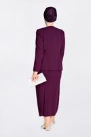 Tesettür giyim BORDO BONCUK TAŞ İŞLEMELİ 3′LÜ ETEKLİ TAKIM 3429E