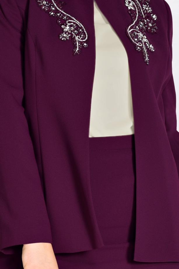 Hijab clothing CLARET RED T 3429E Alvina Maral 5958 3′lü Etekli Takım - TRENDTESETTÜR