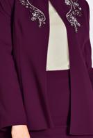 Tesettür giyim BORDO BONCUK TAŞ İŞLEMELİ 3&prime;LÜ ETEKLİ TAKIM 3429E