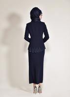 Tesettür giyim LACİVERT HAKİM YAKA 2&prime;Lİ ETEKLİ TAKIM 3433