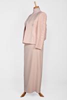 Tesettür giyim PUDRA GÜPÜRLÜ BONCUK DETAYLI 3′LÜ ETEKLİ TAKIM 3458E 