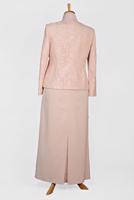 Tesettür giyim PUDRA GÜPÜRLÜ BONCUK DETAYLI 3&prime;LÜ ETEKLİ TAKIM 3458E 