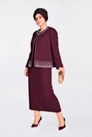 Vêtements hijab ROUGE BORDEAUX T 3466E Alvina Elvan 3731 3&prime;lü Etekli Tkm.