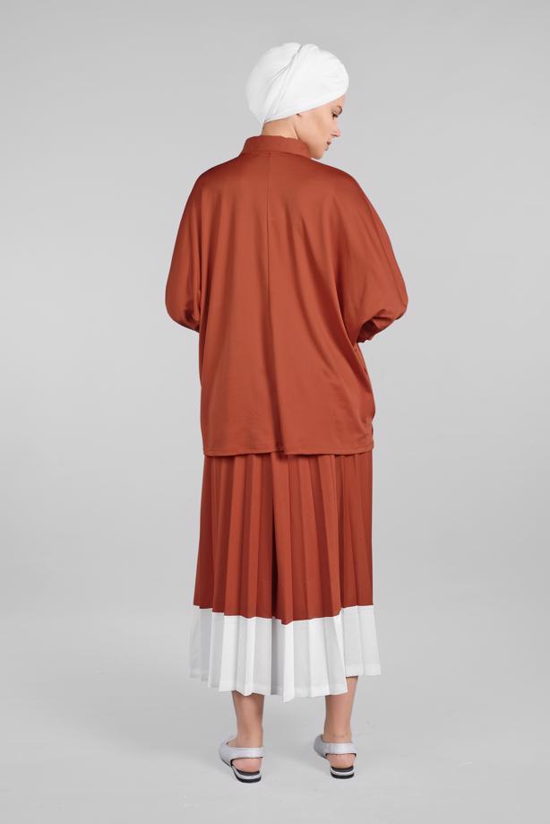 Vêtements hijab  T 6556 DKN-2&prime;Lİ ETEKLİ TAKIM - TRENDTESETTÜR